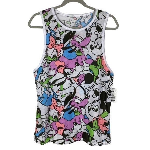 Disney Mickey Mouse White Purple Tank Top Women's Medium NEW - Picture 5 of 7